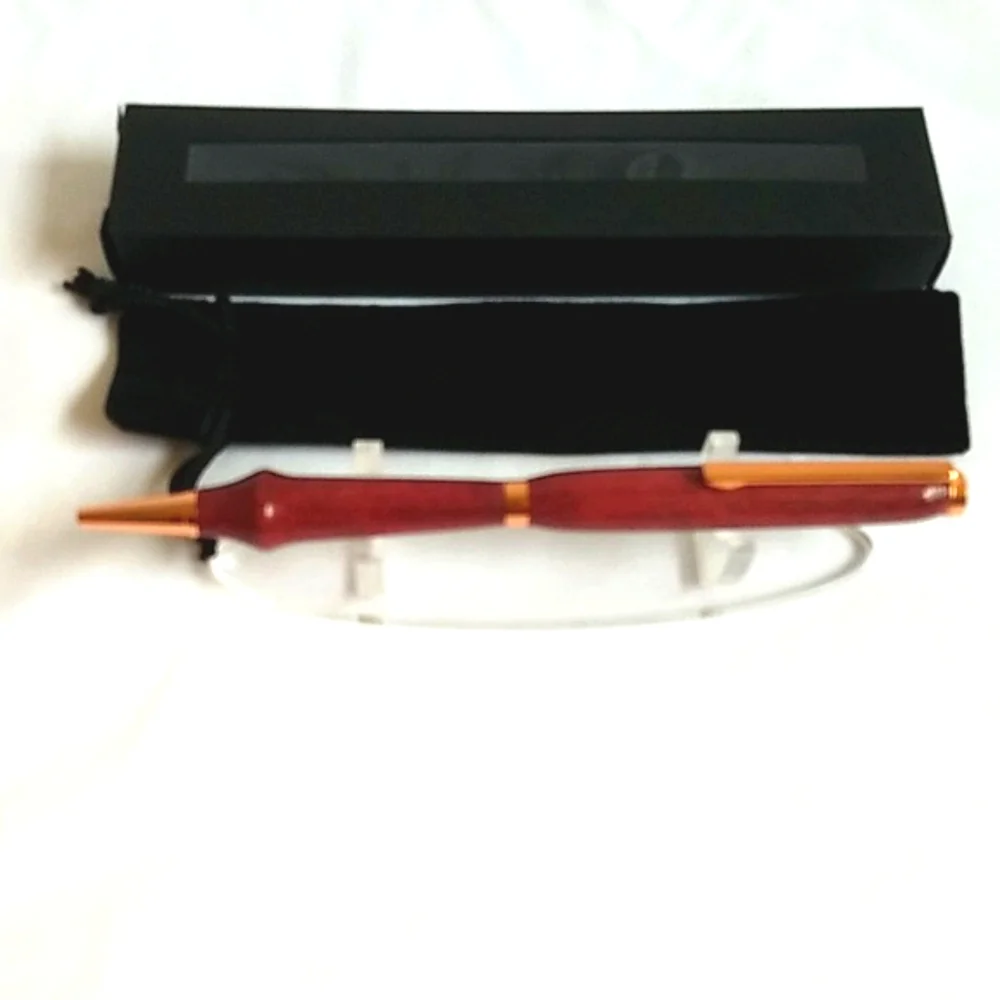 Hand Crafted Artisan Wood and Gold Plated Writing Pen